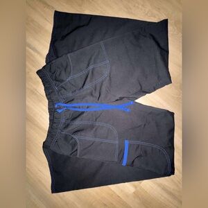 Scrubstar Black Scrubs with Blue Stitching